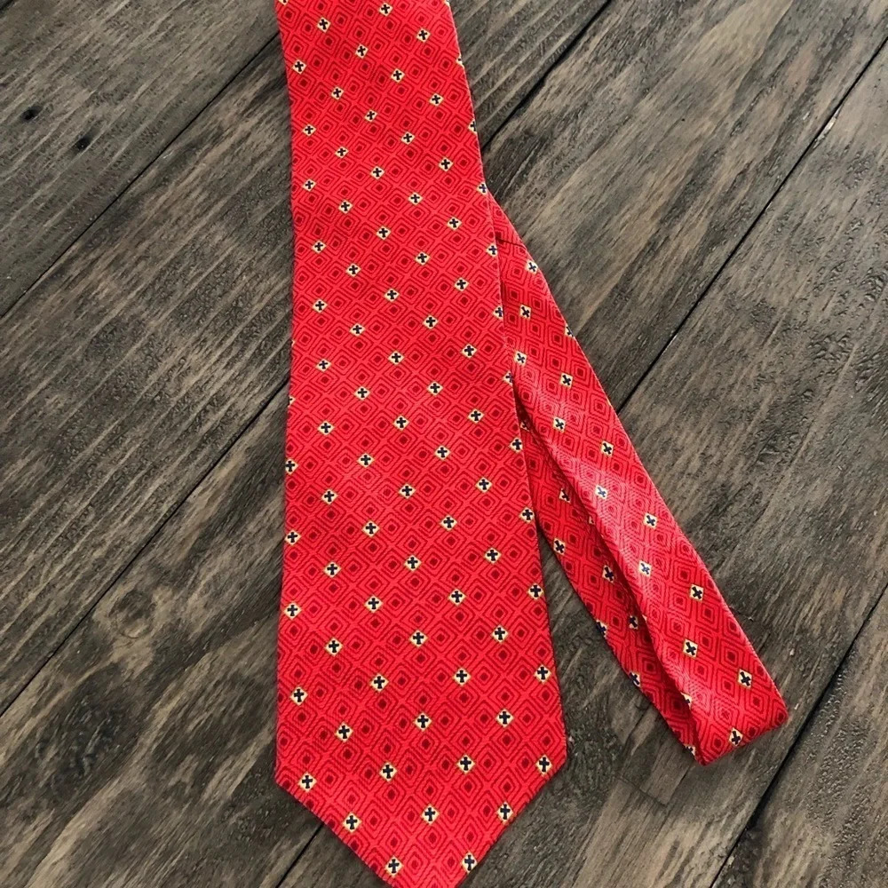 Solid Light Mens 100% Silk Christian Cross Necktie Tie Red‎ Faith Church Pastor